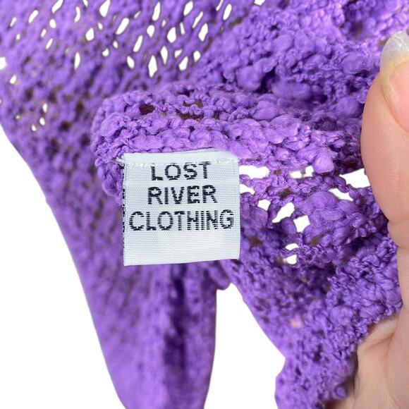 Lost River Clothing Hand Knit Crochet Cowl Lagenlook Asymmetric Poncho Sweater - Picture 9 of 10